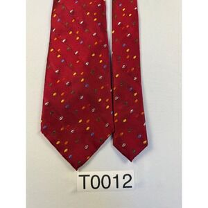 Roundtree & Yorke Mens Extra Long Silk Christmas Light Bulb Tie Red 4x68
